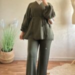 أنسومبل بنطلون + كومونو مع حزام