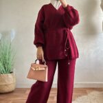 أنسومبل بنطلون + كومونو مع حزام