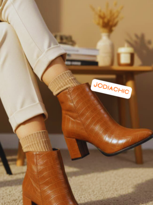 (bottines talon croco (tel:ec38