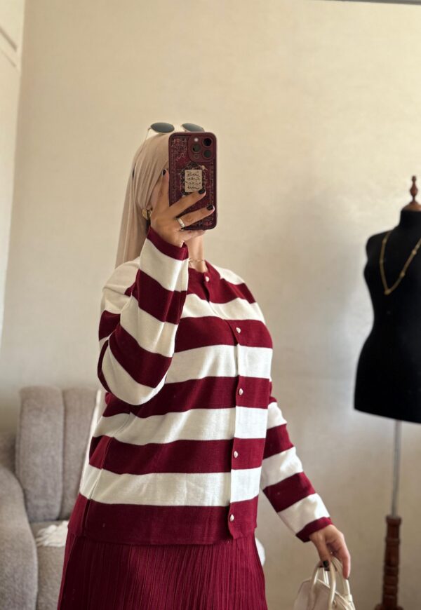 ensemble rayé avec jupe plissée – ref/b91