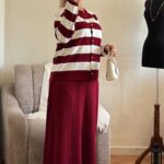 ensemble rayé avec jupe plissée – ref/b91