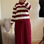 ensemble rayé avec jupe plissée – ref/b91