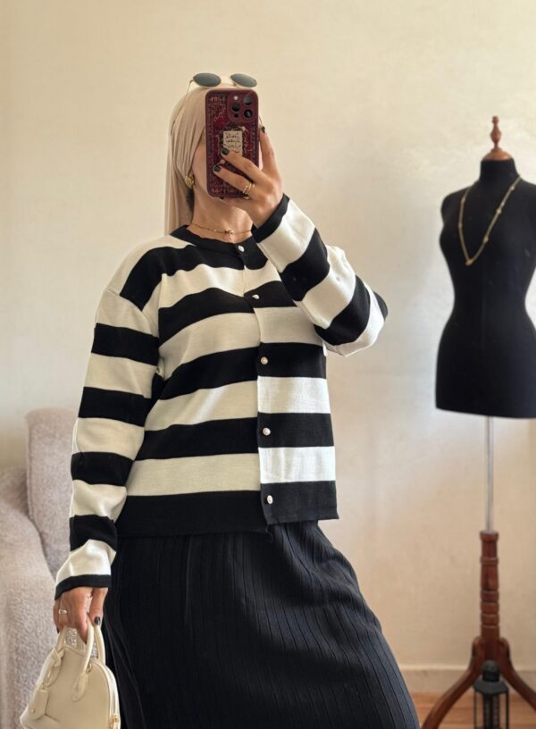 ensemble rayé avec jupe plissée – ref/b91