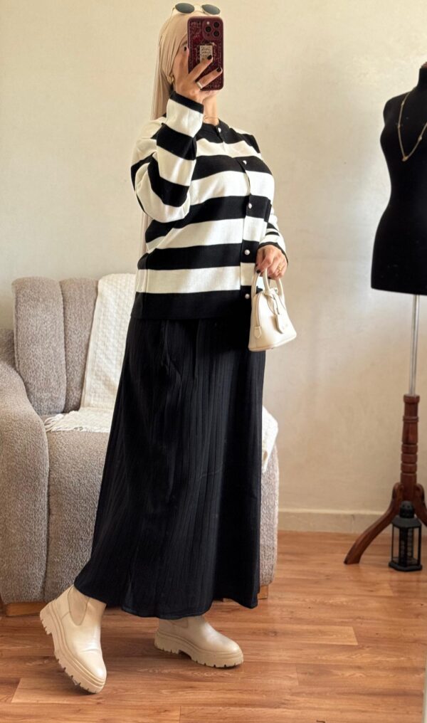 ensemble rayé avec jupe plissée – ref/b91