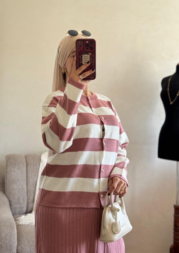 ensemble rayé avec jupe plissée – ref/b91