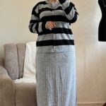 ensemble rayé avec jupe plissée – ref/b91