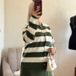 ensemble rayé avec jupe plissée – ref/b91