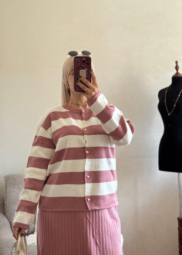 ensemble rayé avec jupe plissée – ref/b91