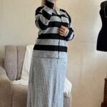 ensemble rayé avec jupe plissée – ref/b91