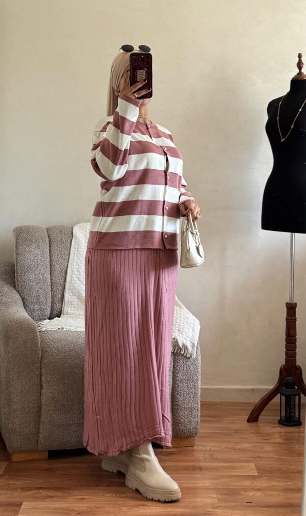ensemble rayé avec jupe plissée – ref/b91